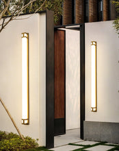 Carregar imagem no visualizador da galeria, MIRODEMI® Black/Gold Outdoor Waterproof LED Long wall lamp For Garden, Villa, porch
