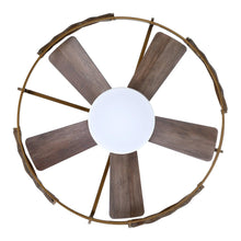 Cargar imagen en el visor de la galería, 27&quot; Farmhouse Flush Mount Reversible Iron Ceiling Fan with Lighting and Remote Control
