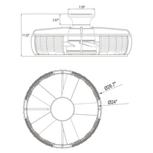 Cargar imagen en el visor de la galería, 27&quot; Farmhouse Flush Mount Reversible Iron Ceiling Fan with Lighting and Remote Control
