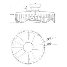 Load image into Gallery viewer, 27&quot; Modern Brush Nickel Flush Mount Reversible Ceiling Fan with Lighting and Remote Control
