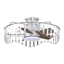 Cargar imagen en el visor de la galería, 27&quot; Modern Brush Nickel Flush Mount Reversible Ceiling Fan with Lighting and Remote Control
