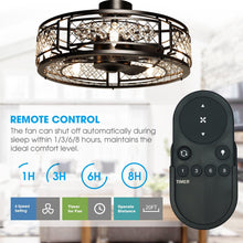 Cargar imagen en el visor de la galería, 27&quot; Wright Modern DC Motor Downrod Mount Reversible Crystal Ceiling Fan with Lighting and Remote Control
