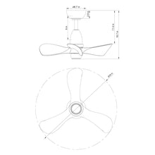 Load image into Gallery viewer, 28&quot; Kwang Farmhouse DC Motor Downrod Mount Reversible Ceiling Fan with LED Lighting and Remote Control
