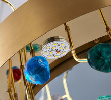 Cargar imagen en el visor de la galería, MIRODEMI® Gold Round Colorful Crystal Chandelier for Living room, Kitchen
