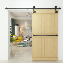 Cargar imagen en el visor de la galería, Non-Bypass Sliding Barn Door Hardware Kit - Flower Design Roller
