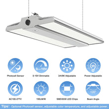 Carregar imagem no visualizador da galeria, Premium 1.6ft LED Linear High Bay Light - (240W/192W/144W) Selective Wattage and CCT (3000K/4000K/5000K) - 36,000 Lumens
