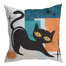 Load image into Gallery viewer, Atomic Retro Feline Cushion Cover
