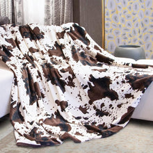 Load image into Gallery viewer, Cow Print Throw Blanket
