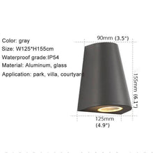 Carregar imagem no visualizador da galeria, MIRODEMI® Black/Gray Outdoor Aluminum Waterproof LED Wall Lamps For Garden, porch
