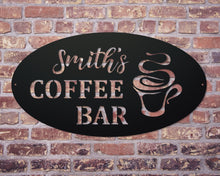 Carregar imagem no visualizador da galeria, Coffee Bar Personalized Metal Sign
