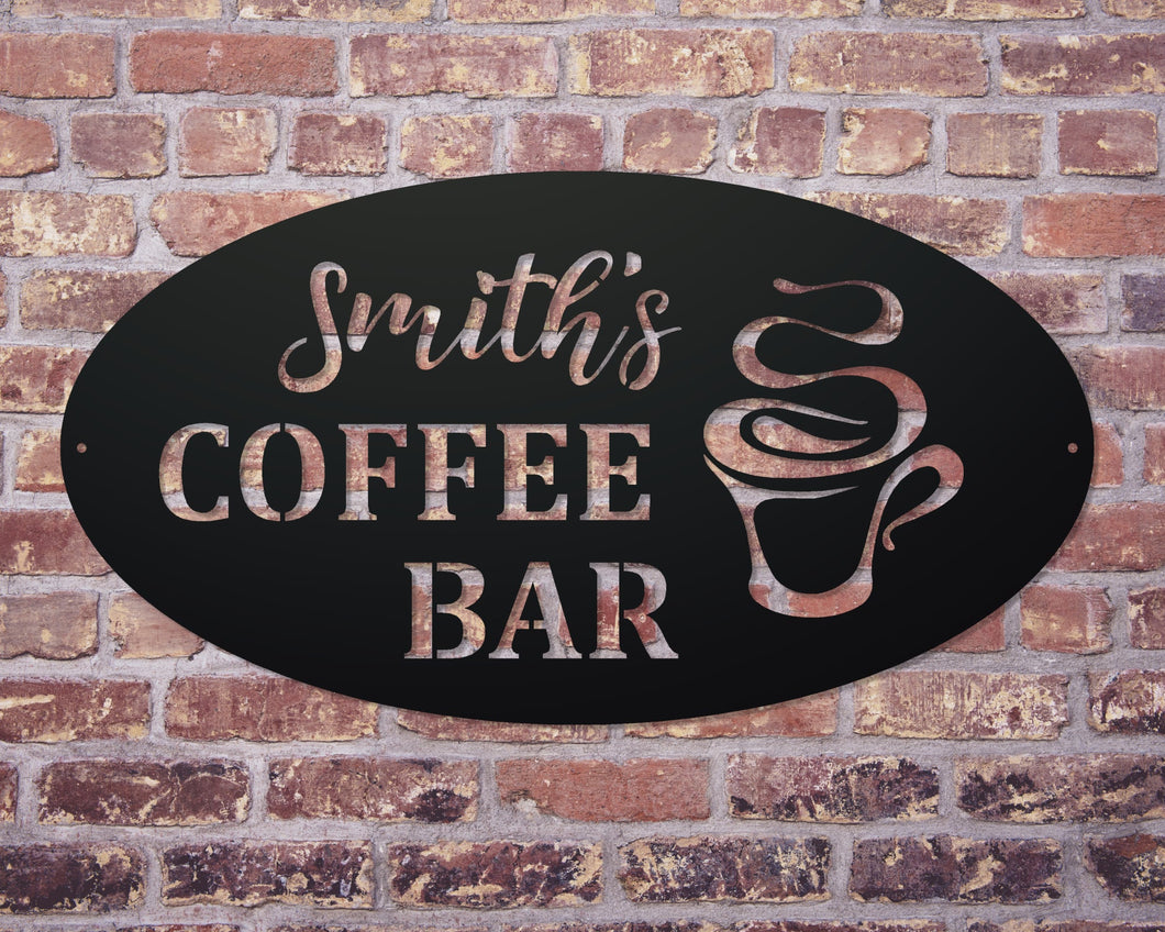 Coffee Bar Personalized Metal Sign