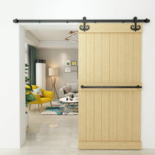 Cargar imagen en el visor de la galería, Non-Bypass Sliding Barn Door Hardware Kit - Mustache Design Roller
