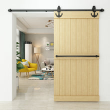 Cargar imagen en el visor de la galería, Non-Bypass Sliding Barn Door Hardware Kit - Anchor Design Roller
