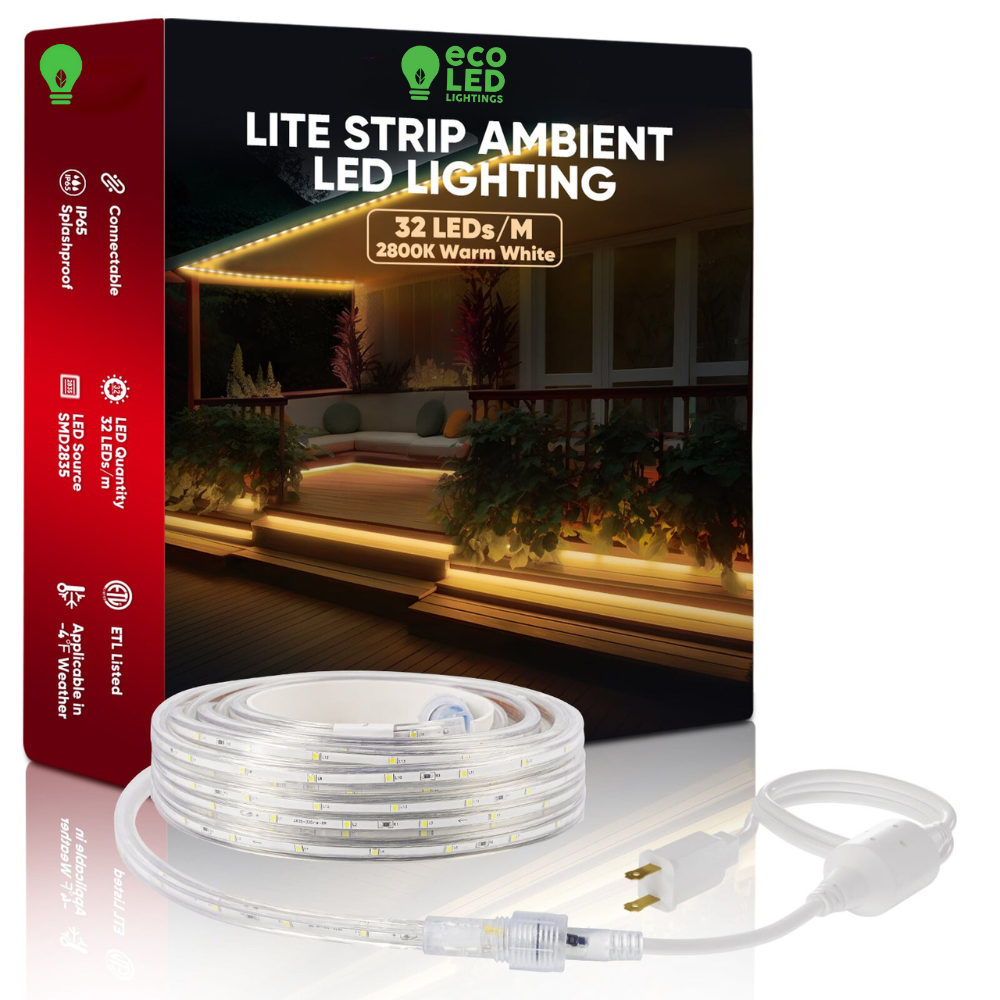 110V Soft and Warm Lite Strip LED Strip Light for Ambient Lighting - 180 Lumens/M
