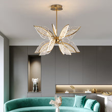 Cargar imagen en el visor de la galería, Modern Gold Butterfly Wing LED Chandelier- Contemporary Touch
