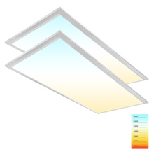 Carregar imagem no visualizador da galeria, 2x4 Flat LED Panel Light, Selectable Wattage (30W/40W/50W/60W/72W) &amp; CCT (3000K/3500K/4000K/5000K/6500K), 9000 Lumens, Dip Switch, 0-10V Dim, Recessed Back-lit Fixture, UL &amp; DLC 5.1 Certified
