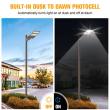 Cargar imagen en el visor de la galería, 320W LED Pole Light With Built In Dusk to Dawn Sensor, 5000K and 48,518 Lumens, AC100-277V, 0-10V Dimmable LED Parking Lot Light
