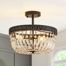 Cargar imagen en el visor de la galería, 3-Light Crystal Drum Chandelier Lighting
