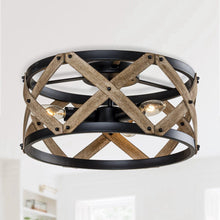 Carregar imagem no visualizador da galeria, 3-Light Industrial Drum Flush Mount Ceiling Light
