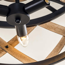 Cargar imagen en el visor de la galería, 3-Light Industrial Drum Flush Mount Ceiling Light
