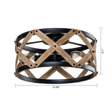 Carregar imagem no visualizador da galeria, 3-Light Industrial Drum Flush Mount Ceiling Light
