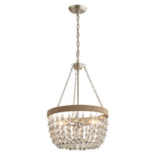 Carregar imagem no visualizador da galeria, 3-light Modern Crystal Chandelier with Hemp Rope
