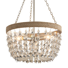 Cargar imagen en el visor de la galería, 3-light Modern Crystal Chandelier with Hemp Rope
