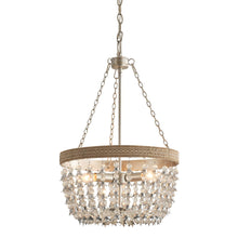 Cargar imagen en el visor de la galería, 3-light Modern Crystal Chandelier with Hemp Rope
