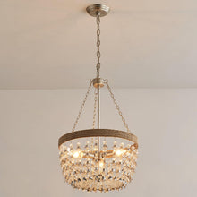 Carregar imagem no visualizador da galeria, 3-light Modern Crystal Chandelier with Hemp Rope
