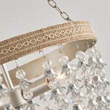 Cargar imagen en el visor de la galería, 3-light Modern Crystal Chandelier with Hemp Rope
