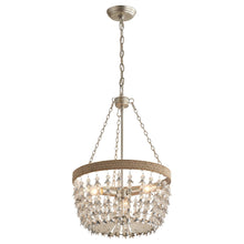 Cargar imagen en el visor de la galería, 3-light Modern Crystal Chandelier with Hemp Rope
