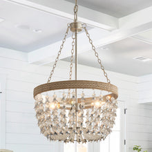 Cargar imagen en el visor de la galería, 3-light Modern Crystal Chandelier with Hemp Rope
