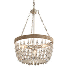 Cargar imagen en el visor de la galería, 3-light Modern Crystal Chandelier with Hemp Rope
