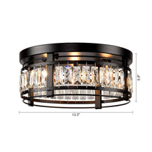 Cargar imagen en el visor de la galería, 3-Light Modern Crystal Flush Mount Ceiling Light
