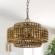 Cargar imagen en el visor de la galería, 3-Light Rustic Golden LED Pendant Light
