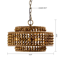 Carregar imagem no visualizador da galeria, 3-Light Rustic Golden LED Pendant Light
