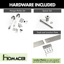 Cargar imagen en el visor de la galería, Non-Bypass Sliding Barn Door Hardware Kit - Arrow Design Roller - Silver Finish
