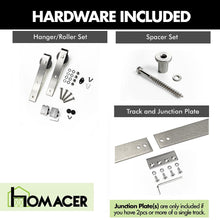 Load image into Gallery viewer, Non-Bypass Sliding Barn Door Hardware Kit - Classic Design Roller - Silver Finish
