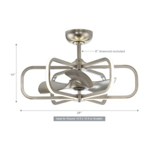 Cargar imagen en el visor de la galería, 30&quot; Theron Modern DC Motor Downrod Mount Reversible Ceiling Fan with LED Lighting and Remote Control
