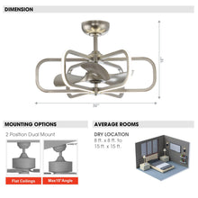 Carregar imagem no visualizador da galeria, 30&quot; Theron Modern DC Motor Downrod Mount Reversible Ceiling Fan with LED Lighting and Remote Control
