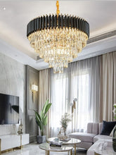 Load image into Gallery viewer, MIRODEMI® Luxury Black Crystal Led Hanging Chandelier For Living Room, Bedroom | S2024S
