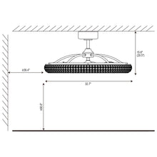 Load image into Gallery viewer, 33&quot; Modern DC Motor Downrod Mount Reversible Crystal Ceiling Fan with Lighting and Remote Control
