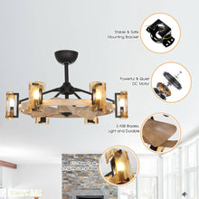 Load image into Gallery viewer, 34&quot; Bucholz Farmhouse DC Motor Downrod Mount Reversible Ceiling Fan with Lighting and Remote Control
