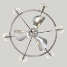 Cargar imagen en el visor de la galería, 34&quot; Bucholz Modern DC Motor Brushed Nickel Downrod Mount Reversible Ceiling Fan with LED Lighting and Remote Control
