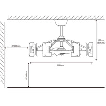 Load image into Gallery viewer, 34&quot; Bucholz Modern DC Motor Brushed Nickel Downrod Mount Reversible Ceiling Fan with LED Lighting and Remote Control
