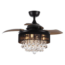 Load image into Gallery viewer, 36&quot; Bangaiore Modern Downrod Mount Crystal Ceiling Fan with Lighting and Remote Control
