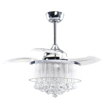 Load image into Gallery viewer, 36&quot; Bangaiore Modern Downrod Mount Crystal Ceiling Fan with Lighting and Remote Control
