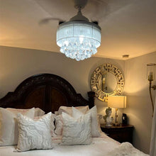 Load image into Gallery viewer, 36&quot; Bangaiore Modern Downrod Mount Crystal Ceiling Fan with Lighting and Remote Control
