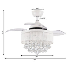 Carregar imagem no visualizador da galeria, 36&quot; Bangaiore Modern Downrod Mount Crystal Ceiling Fan with Lighting and Remote Control
