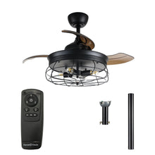 Carregar imagem no visualizador da galeria, 36&quot; Benally Industrial Downrod Mount Ceiling Fan with Lighting and Remote Control
